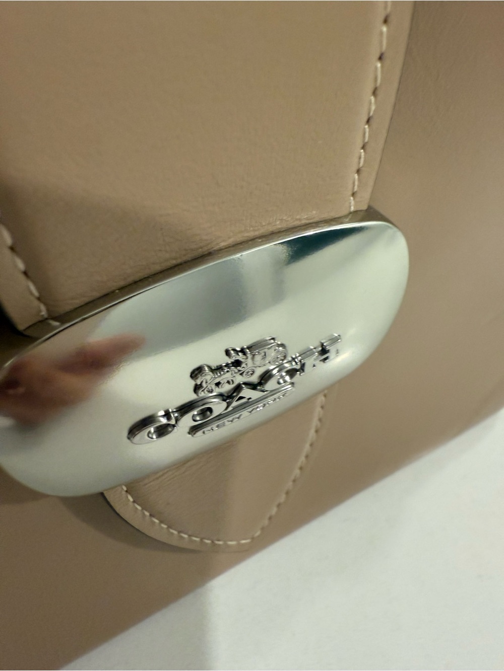 Coach Eliza Shoulder Bag in Tan and Silver Hardware - Picture 8 of 10